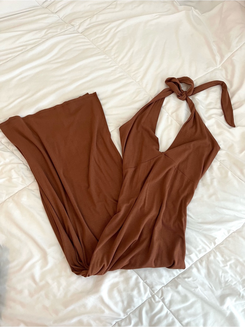 New with tags ribbed halter maxi dress